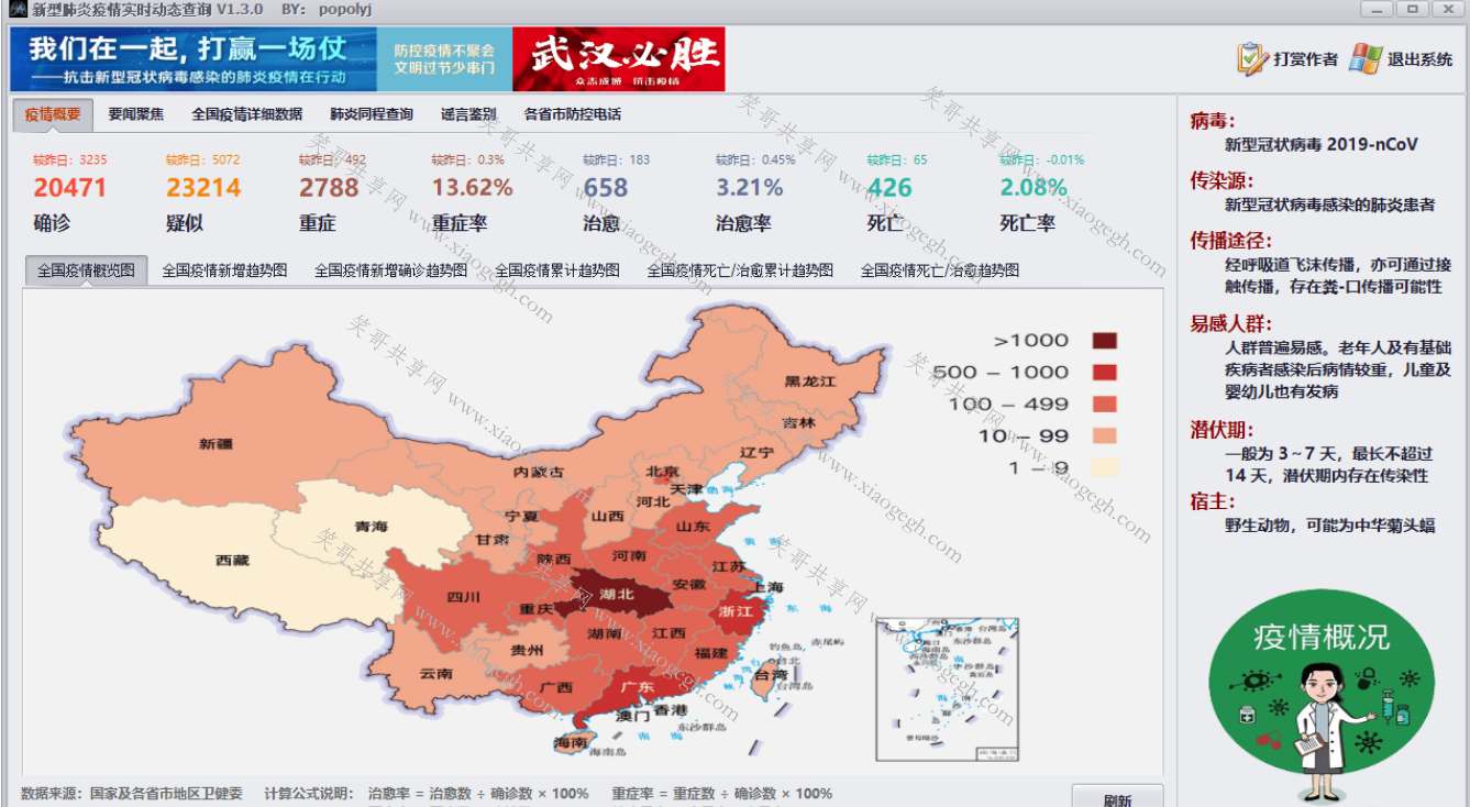 新型肺炎疫情动态查询